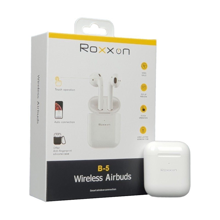 B-5 Wireless Earbuds With Charging Case White